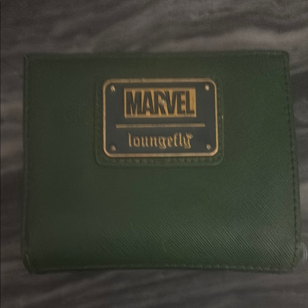 Loungefly Marvel Loki Green and Black Wallet with Gold Accent - Picture 2 of 10